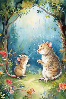 [THE OLD CAT and the YOUNG MOUSE.](#contents)