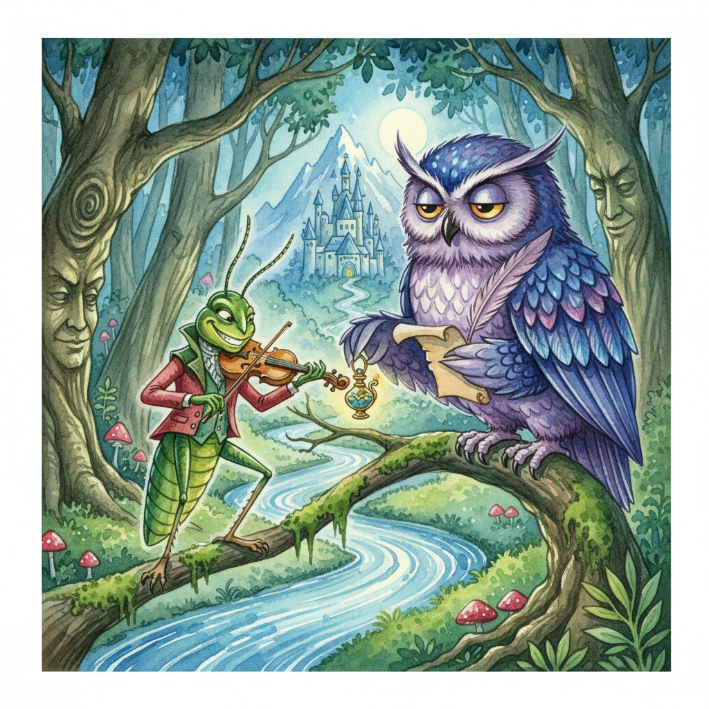 THE GRASSHOPPER and THE OWL