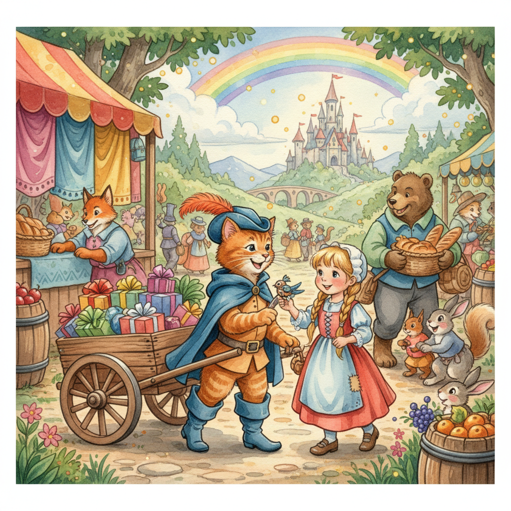 PUSS GOES on a SHOPPING TRIP to MAKE a LITTLE MAID HAPPY