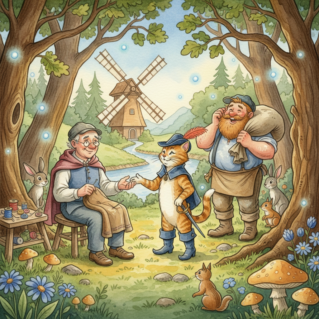 PUSS MEETS a MODEST MENDING MAN and a JOLLY MILLER