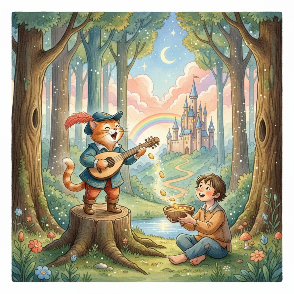 PUSS SINGS a SONG and HELPS a BEGGAR