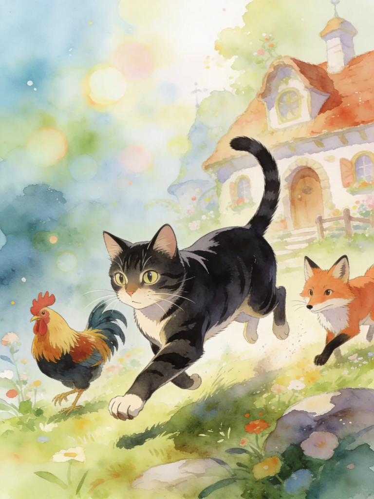 THE CAT, THE COCK, and THE FOX