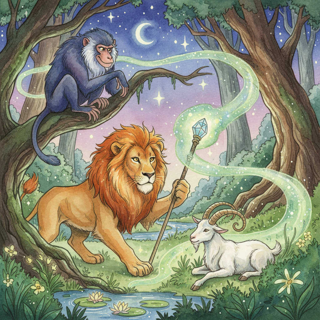 THE LION, THE GOAT, and THE BABOON