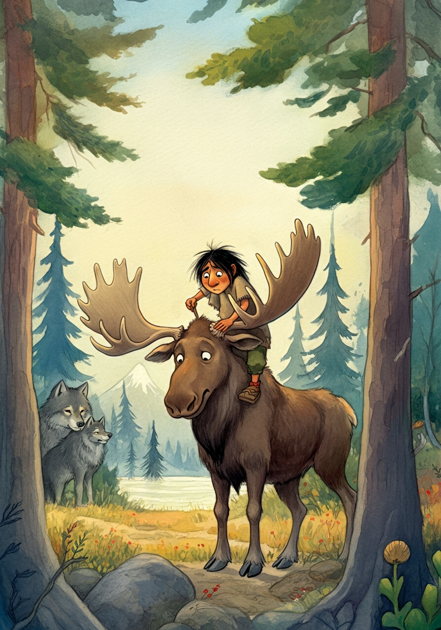 MANABOZHO IS ROBBED by the WOLVES